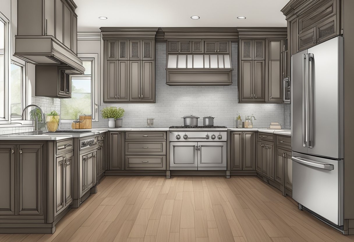 A close-up of sturdy cabinet construction with smooth, seamless edges and durable hardware. Quality materials and precise craftsmanship evident