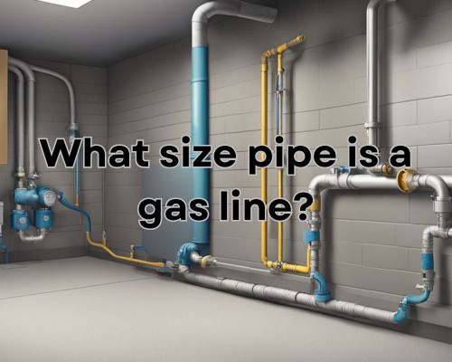 A gas line with a 1-inch diameter pipe running along a concrete wall in a utility room