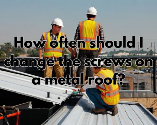 workers putting screws to the roof