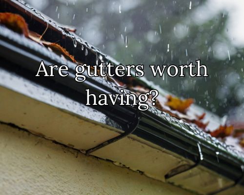 a gutter during rainy day