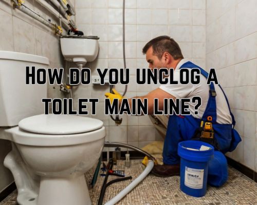 a plumber working on the remove toilet main line