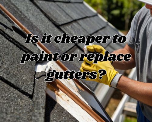 man repainting gutter