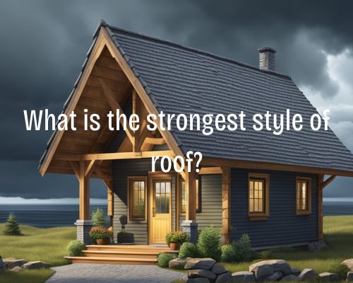 A sturdy A-frame roof stands tall against a stormy sky, with thick beams and durable shingles