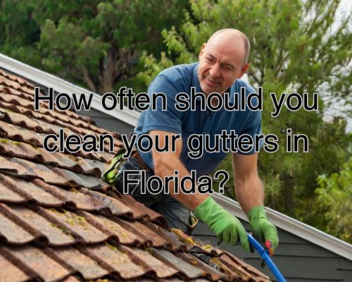 a homeowner cleaning his roof gutter