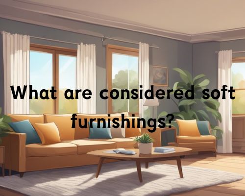 A cozy living room with a plush sofa, fluffy throw pillows, and a soft, shaggy rug. Curtains billow gently in the breeze