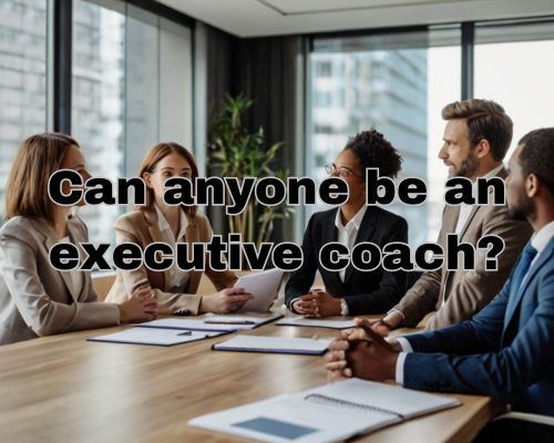 a coach, surrounded by a diverse group of professionals in a modern office setting