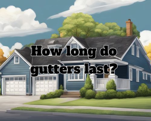 A house with gutters, surrounded by trees and under a cloudy sky