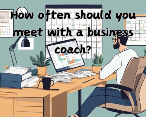 A person sitting at a desk with a calendar, scheduling regular meetings with a business coach