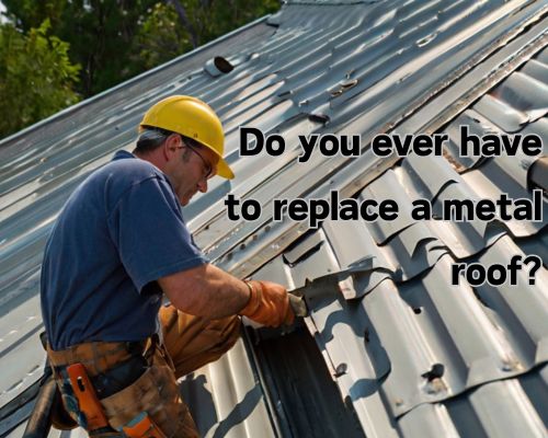 a contractor doing metal roof replacement