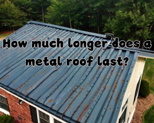 an home with old metal roofing with some rust on it