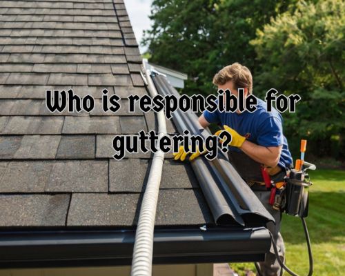 a gutter contractor working on guttering