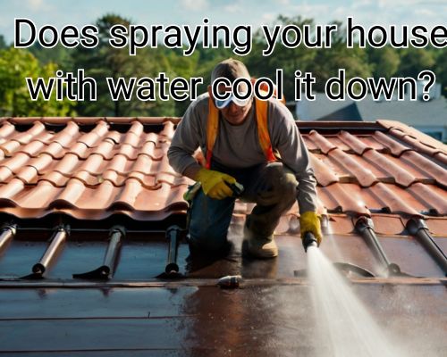 a roof sprayed with water