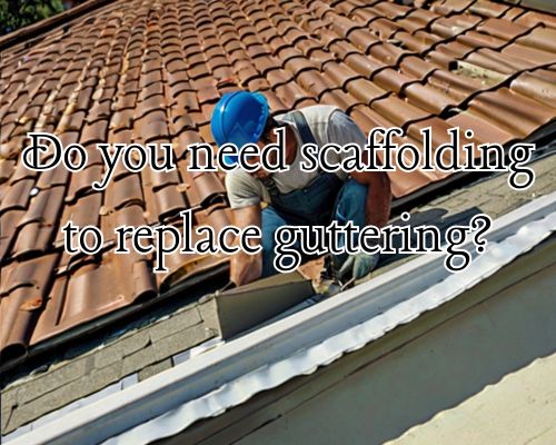 a roofer doing gutter replacement in a home