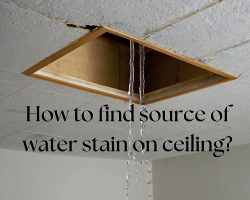 a water stain and leakage on ceiling